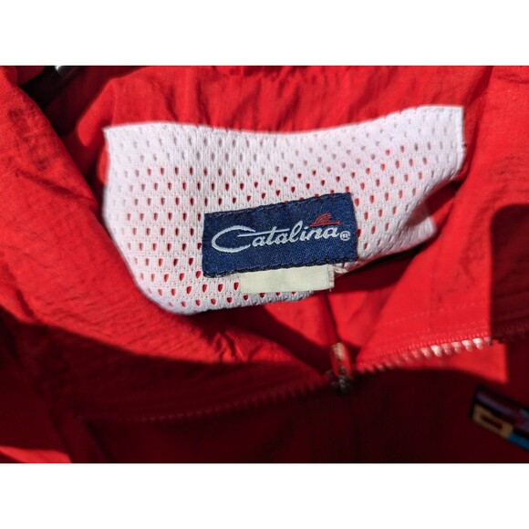 Vintage Catalina Track Suit Windbreaker Nylon Jacket Red 80’s 90’s No Size Tag - Picture 5 of 14